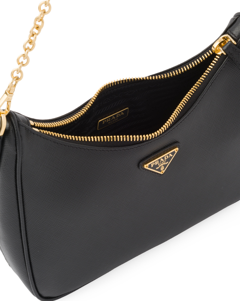 Prada Saffiano Lux Re-Edition 2005 Shoulder Bag Black