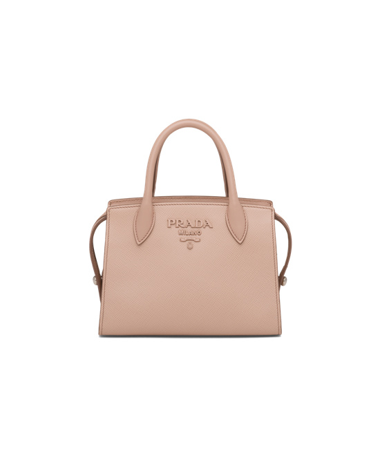 Prada Monochrome Saffiano Shoulder Bag- Powder Pink 1